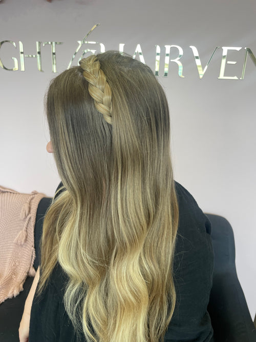 Braided Headband - 4 Strand - Harlow - Warm Copper Blonde With Creamy Highlights