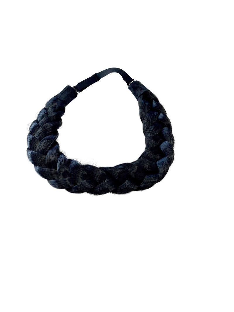 Braided Headband - 4 Strand - Ebony - Black