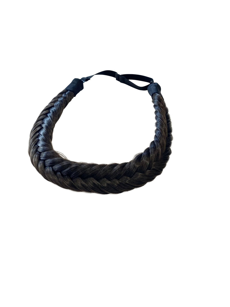 Braided Headband - Fishtail - Audrey - Darkest Brown