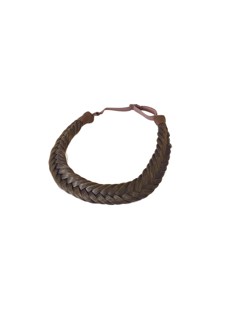 Braided Headband - Fishtail - Sophia- Darkest Brown