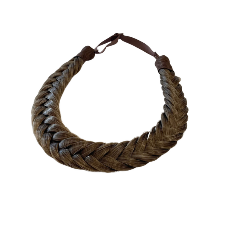 Braided Headband - Fishtail - Giselle - Lightest Warm Brown with Caramel Highlights